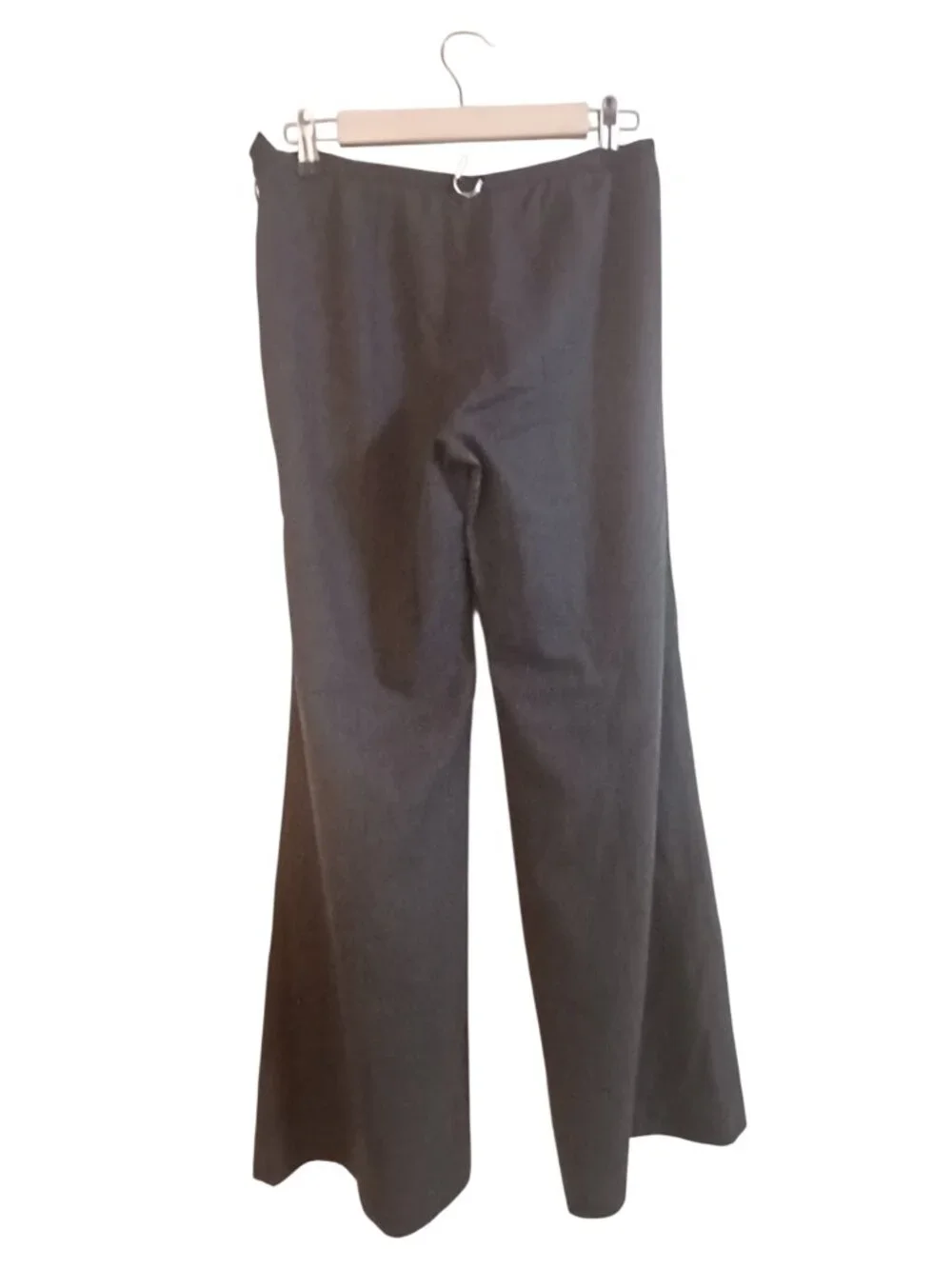 Armani Collezioni Antinea Dark Gray Virgin Wool Flare Trousers Size 6